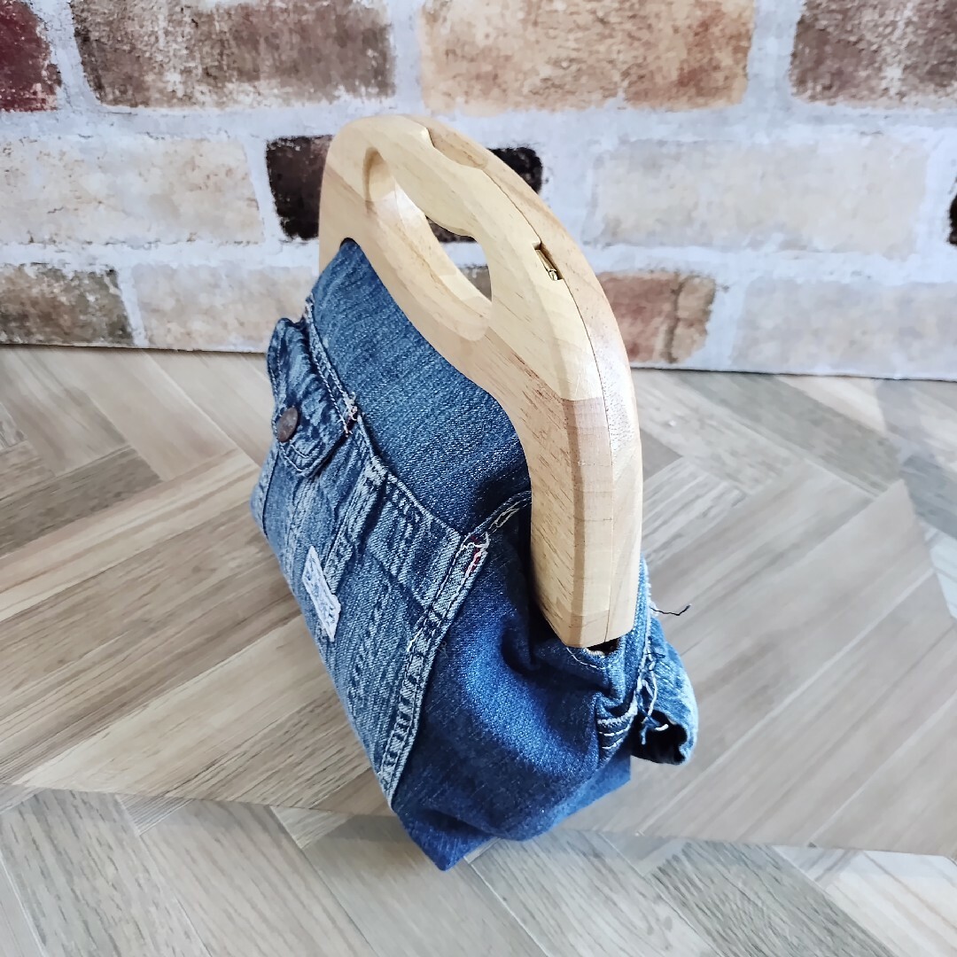 デニムリメイク☺︎木製がま口バッグ👛👖の通販 by ʸᵁᴰᵁ_ᴰᴿ