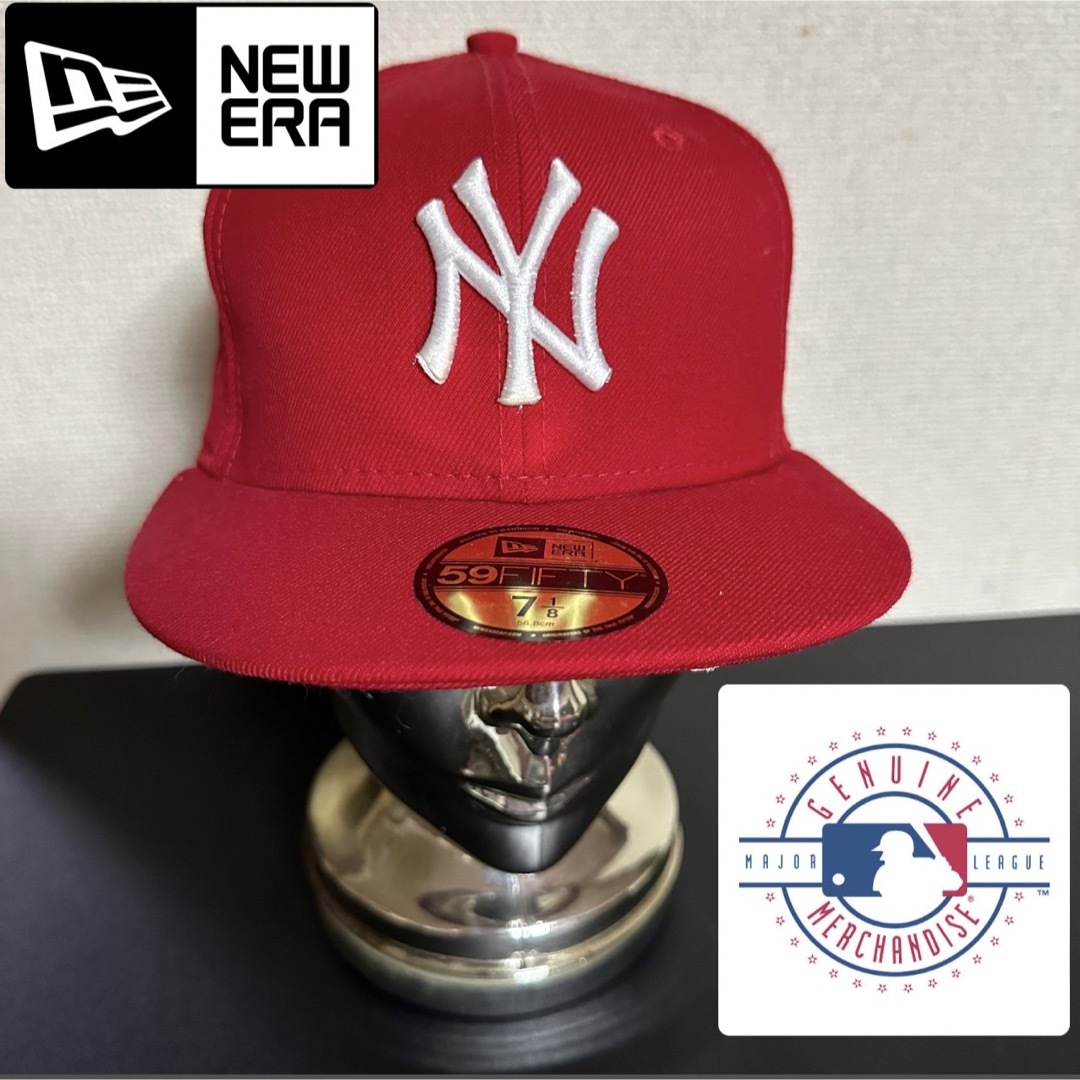 NEW ERA ニューエラ/ キャップ 帽子 ヤンキース ウール 刺繍 黒 赤