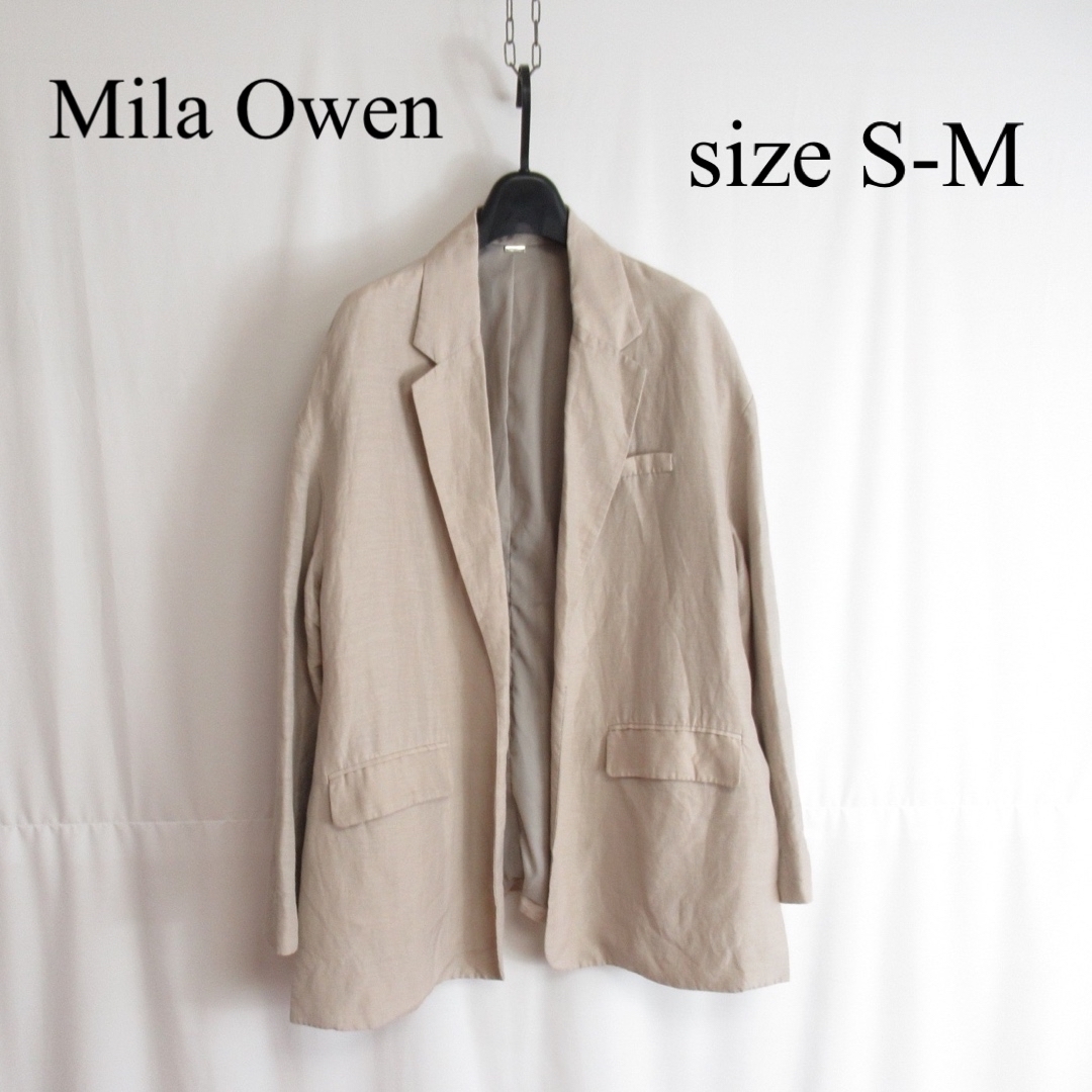 Mila Owen リネン テーラード ジャケット シングル ベージュ ブレザー | フリマアプリ ラクマ