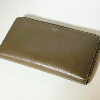 セリーヌ(celine)のCELINE セリーヌ ラウンドファスナー 長財布 ベージュ イエロー ブランド(財布)