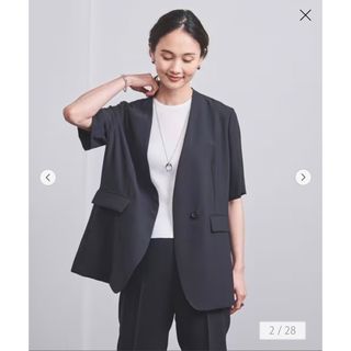 ビューティアンドユースユナイテッドアローズ(BEAUTY&YOUTH UNITED ARROWS)の新品　アローズ　ジャケット　半袖ジャケット　roku(ノーカラージャケット)