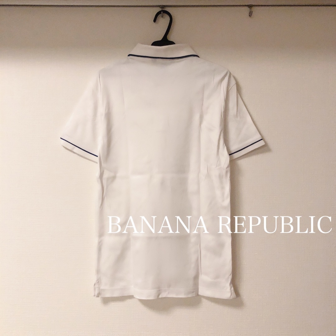 Banana Republic(バナナリパブリック)のバナナリパブリック メンズ コットン ポロTシャツ ホワイト 襟付き メンズのトップス(ポロシャツ)の商品写真