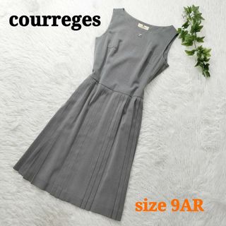 クレージュ(Courreges)のcourreges クレージュ ノースリーブワンピース ひざ丈 プリーツ 9AR(ひざ丈ワンピース)