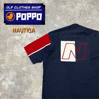 ノーティカ(NAUTICA)のノーティカ☆ブルーウォーターチャレンジ刺繍ロゴ半袖ボールドマルチストライプシャツ(シャツ)