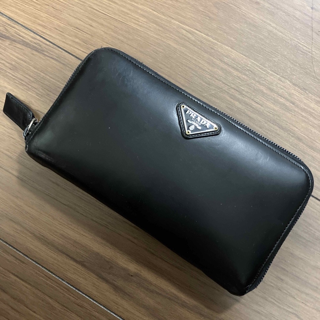 購入ショップ PRADA レザー 長財布 黒 本革 プラダ ウォレット