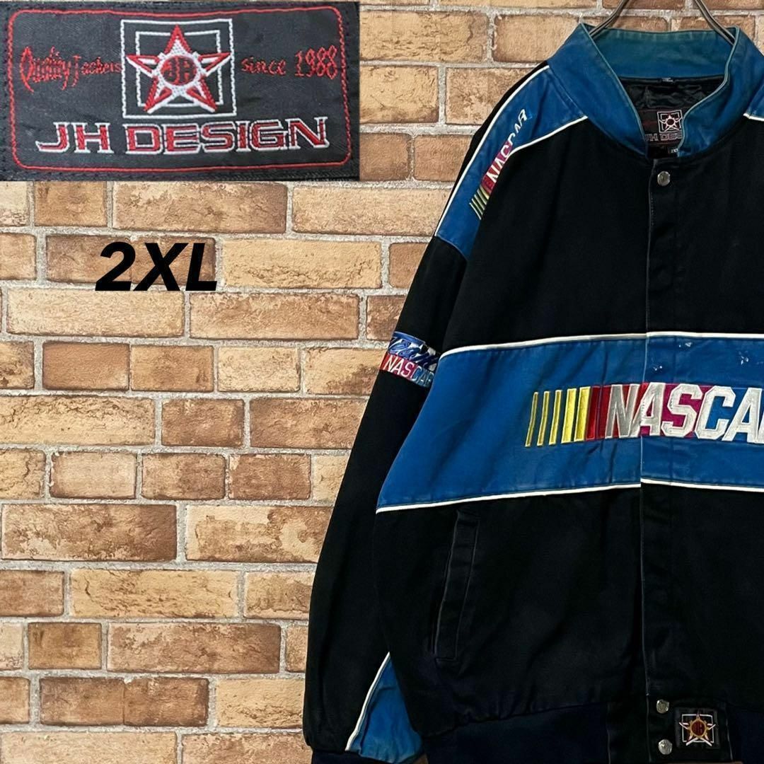 ジェフハミルトン レーシングジャケット ナスカー ビッグシルエット 刺繍 2XL | フリマアプリ ラクマ