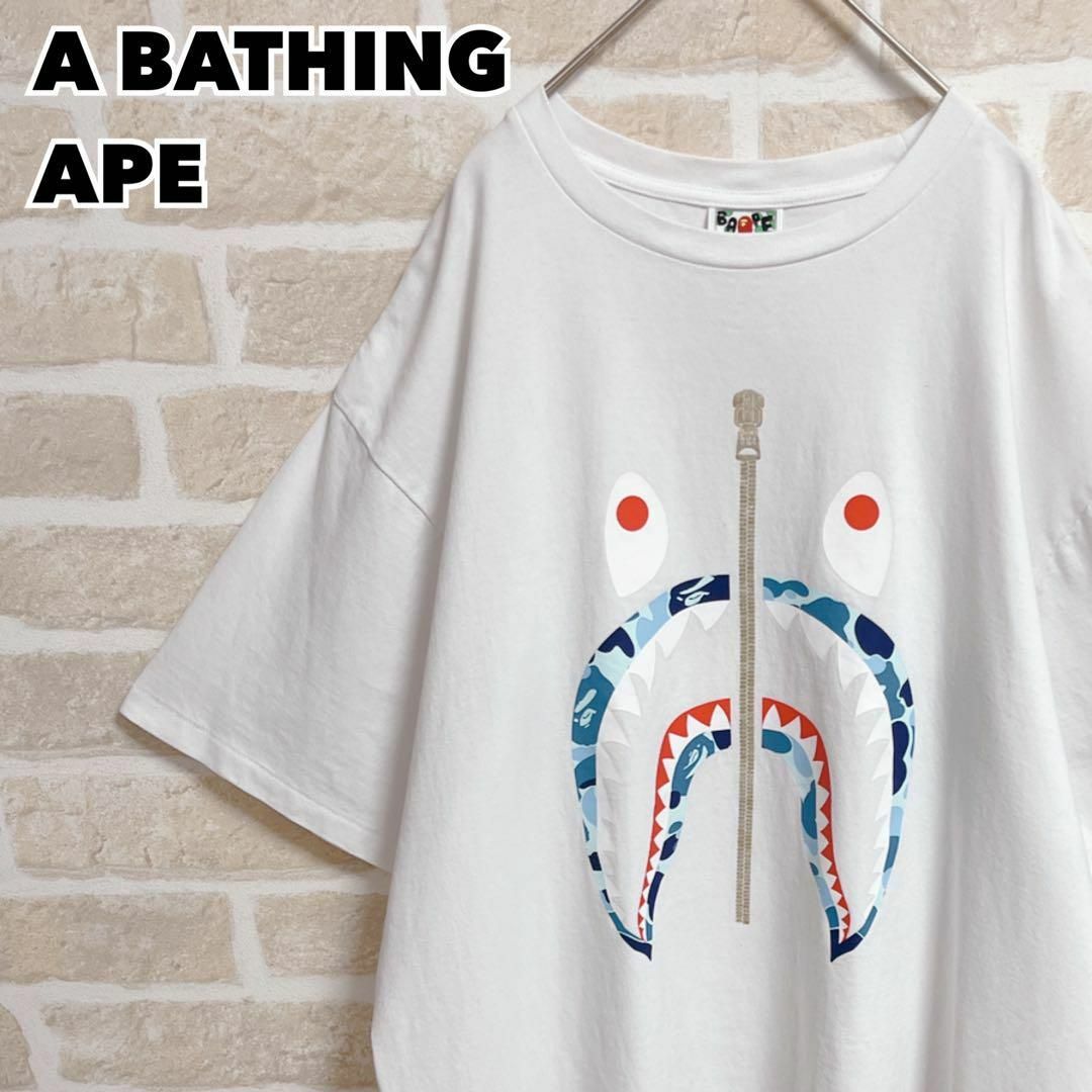 A BATHING APE Tシャツ シャーク 迷彩 カモ柄 希少 2XL