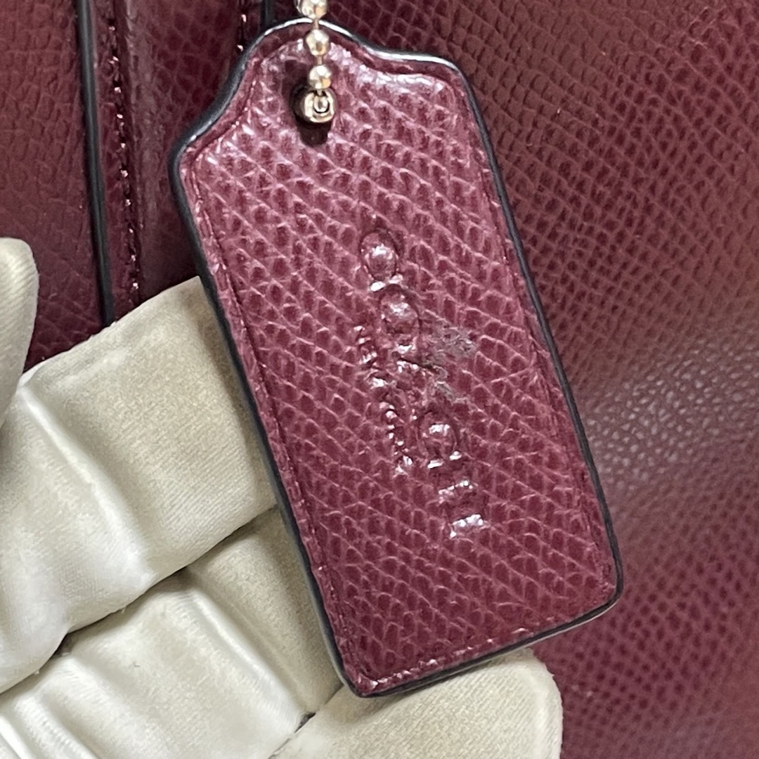 【極美品】◆COACH◆コーチ レザー 2wayショルダーバッグ ボルドー 8