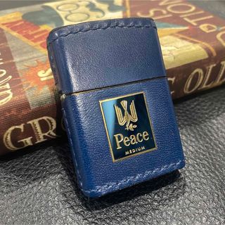 ZIPPO - 【ZIPPO】Peace ピース 本革 革巻き MEDIUM 青 希少 未使用の ...