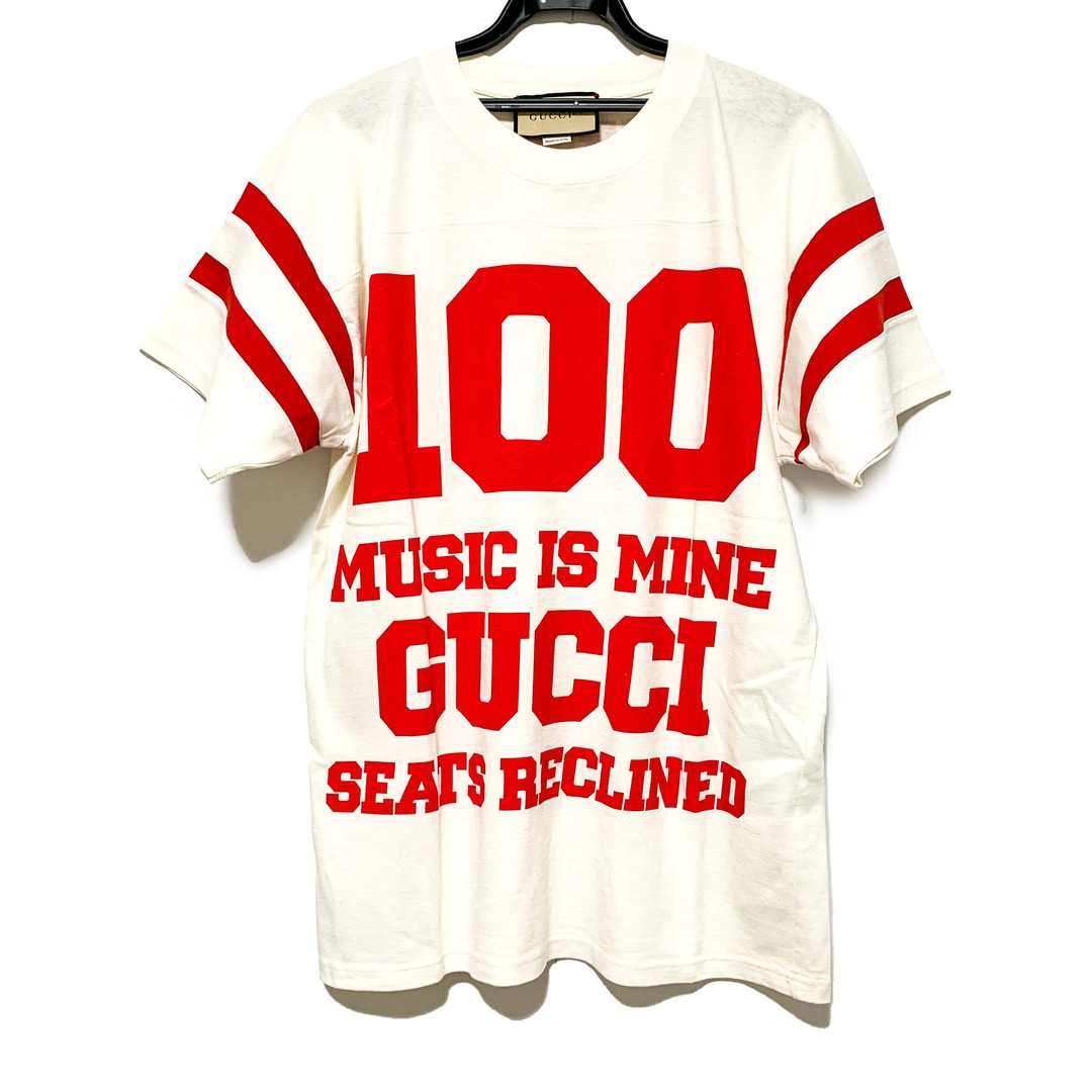 グッチ 100周年 MUSIC IS MINE ロゴ Tシャツ - Tシャツ(半袖/袖なし)