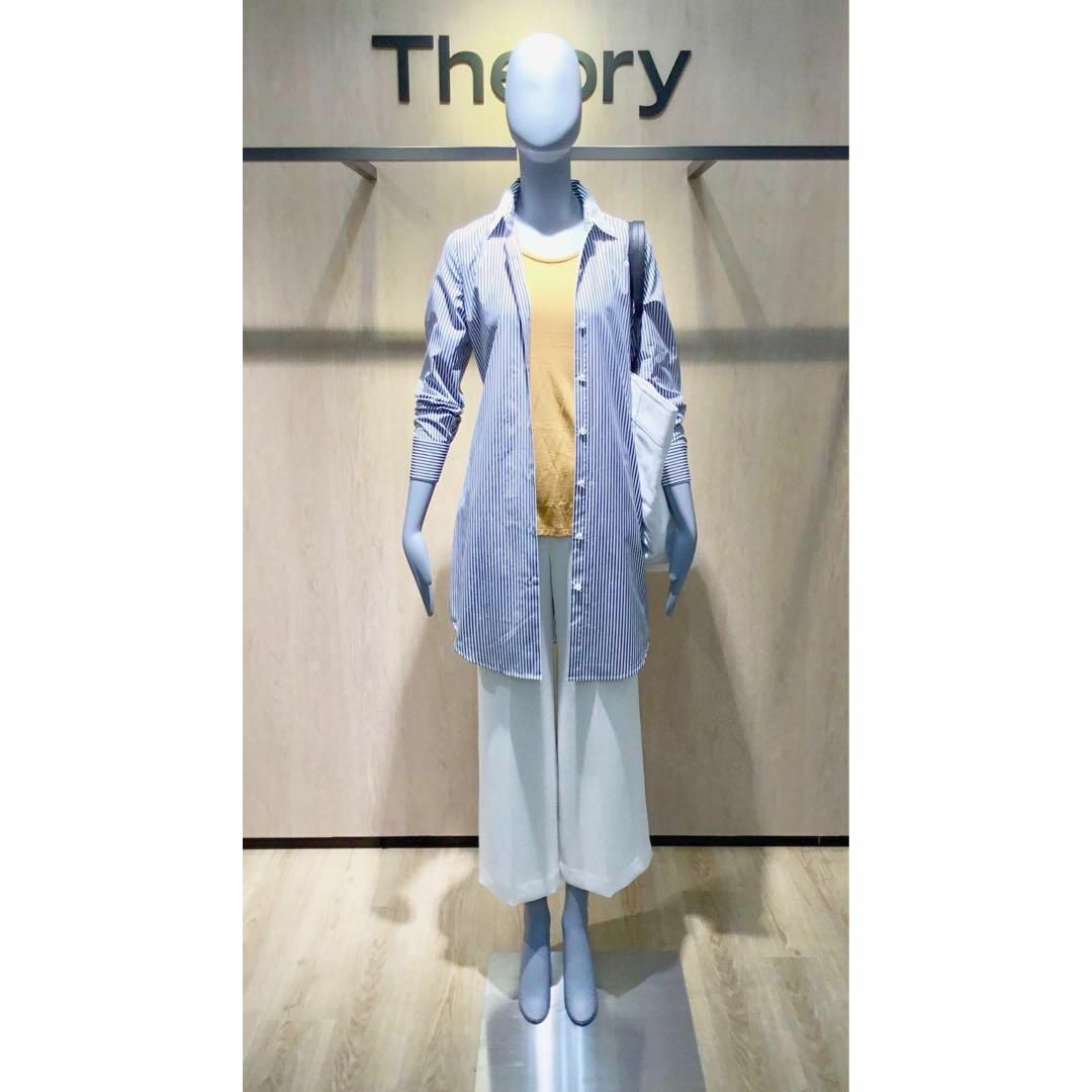 【美品】Theory セオリー ストライプ ロングシャツ ワンピース Mサイズ 1
