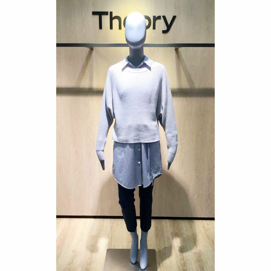 【美品】Theory セオリー ストライプ ロングシャツ ワンピース Mサイズ 2