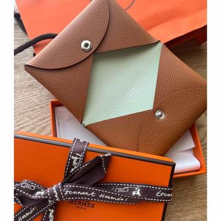 エルメス(Hermes)のHERMES エルメス カルヴィ ヴェルソ　カードケース   ゴールド(コインケース)