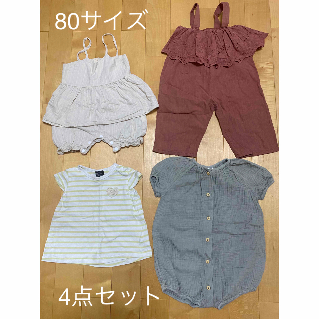 H&M(エイチアンドエム)の80サイズ　夏服　4点セット☻  キッズ/ベビー/マタニティのベビー服(~85cm)(ロンパース)の商品写真