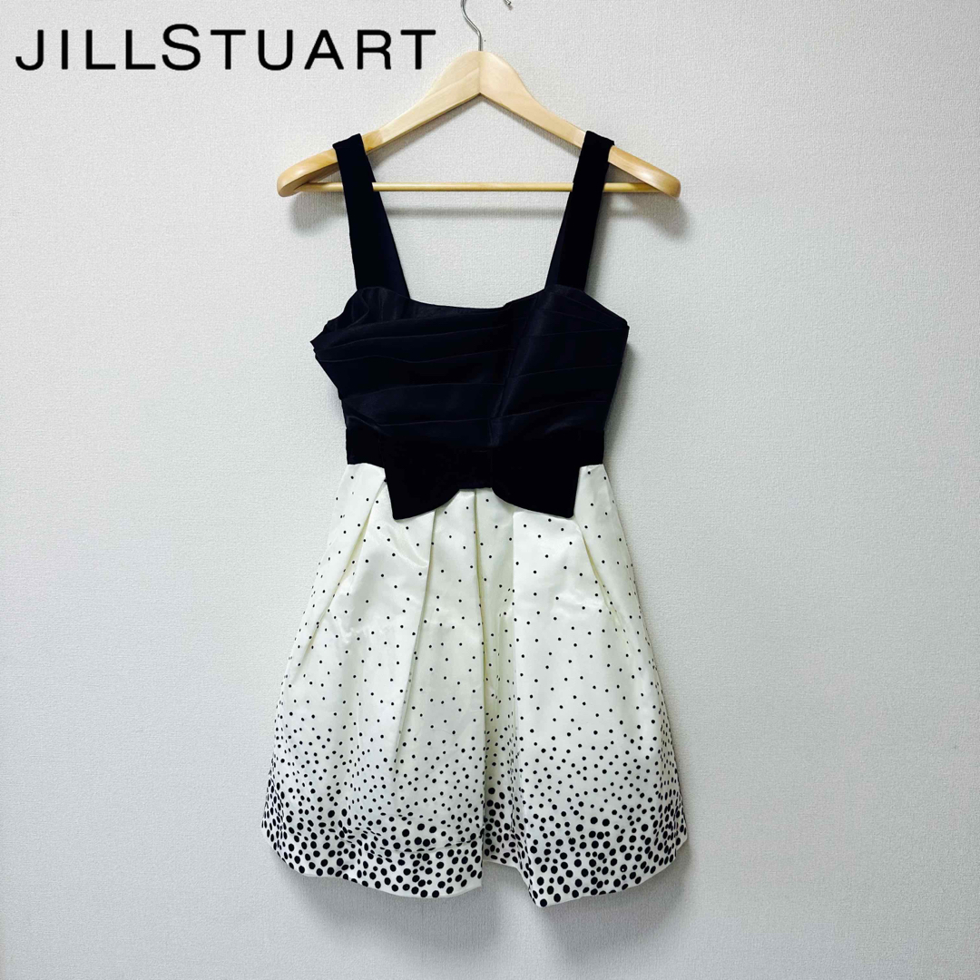 JILLSTUART(ジルスチュアート)の【超美品】JILL STUART ジルスチュアート　ドット柄ワンピース レディースのワンピース(ひざ丈ワンピース)の商品写真