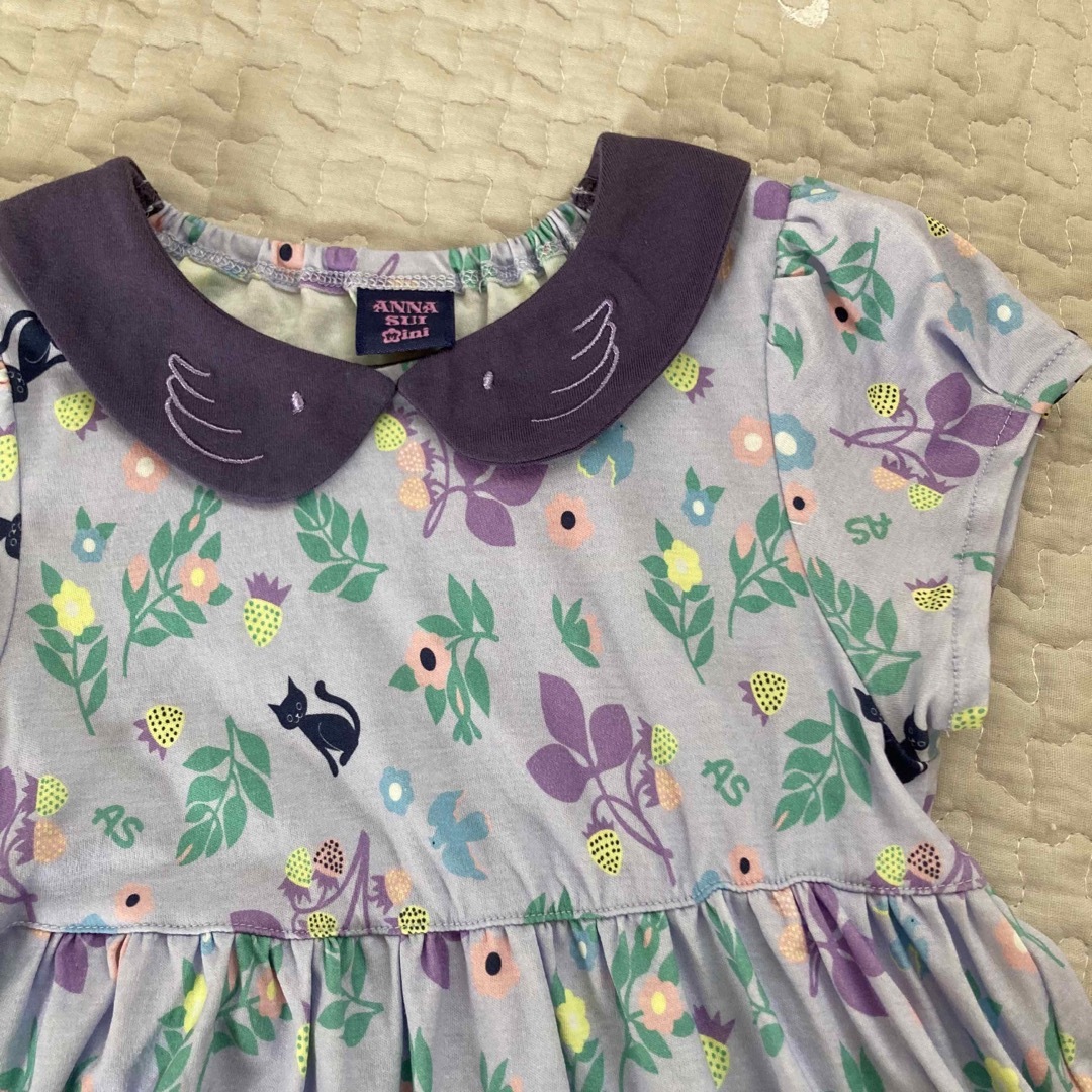 ANNA SUI mini(アナスイミニ)のANNA SUI mini ねこ　ワンピース　100cm キッズ/ベビー/マタニティのキッズ服女の子用(90cm~)(ワンピース)の商品写真