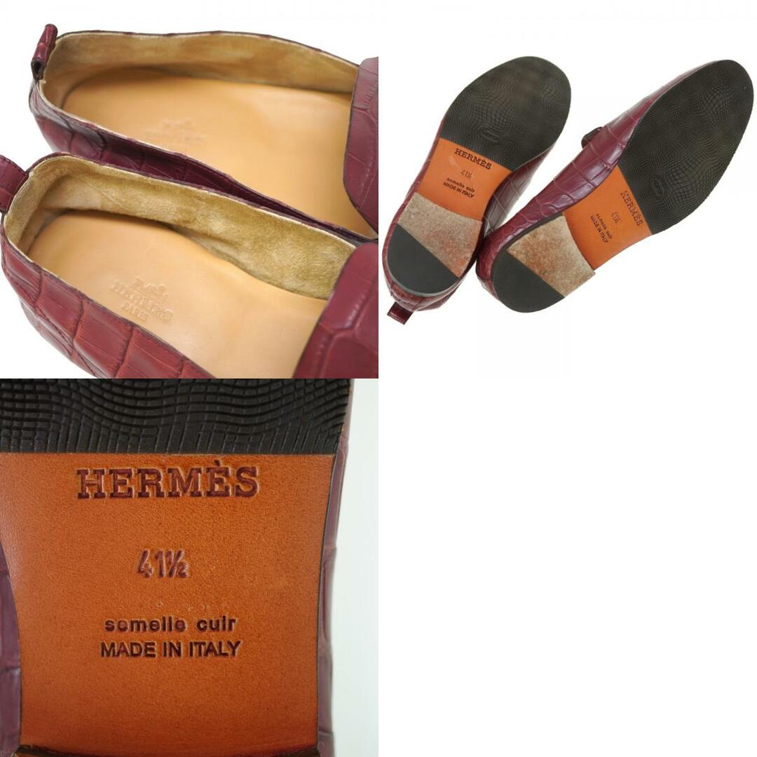 Hermes(エルメス)のエルメス マットクロコ ローファー シューズ クロコダイル サイズ41.5 ボルドー 0140【中古】HERMES メンズ メンズの靴/シューズ(ドレス/ビジネス)の商品写真