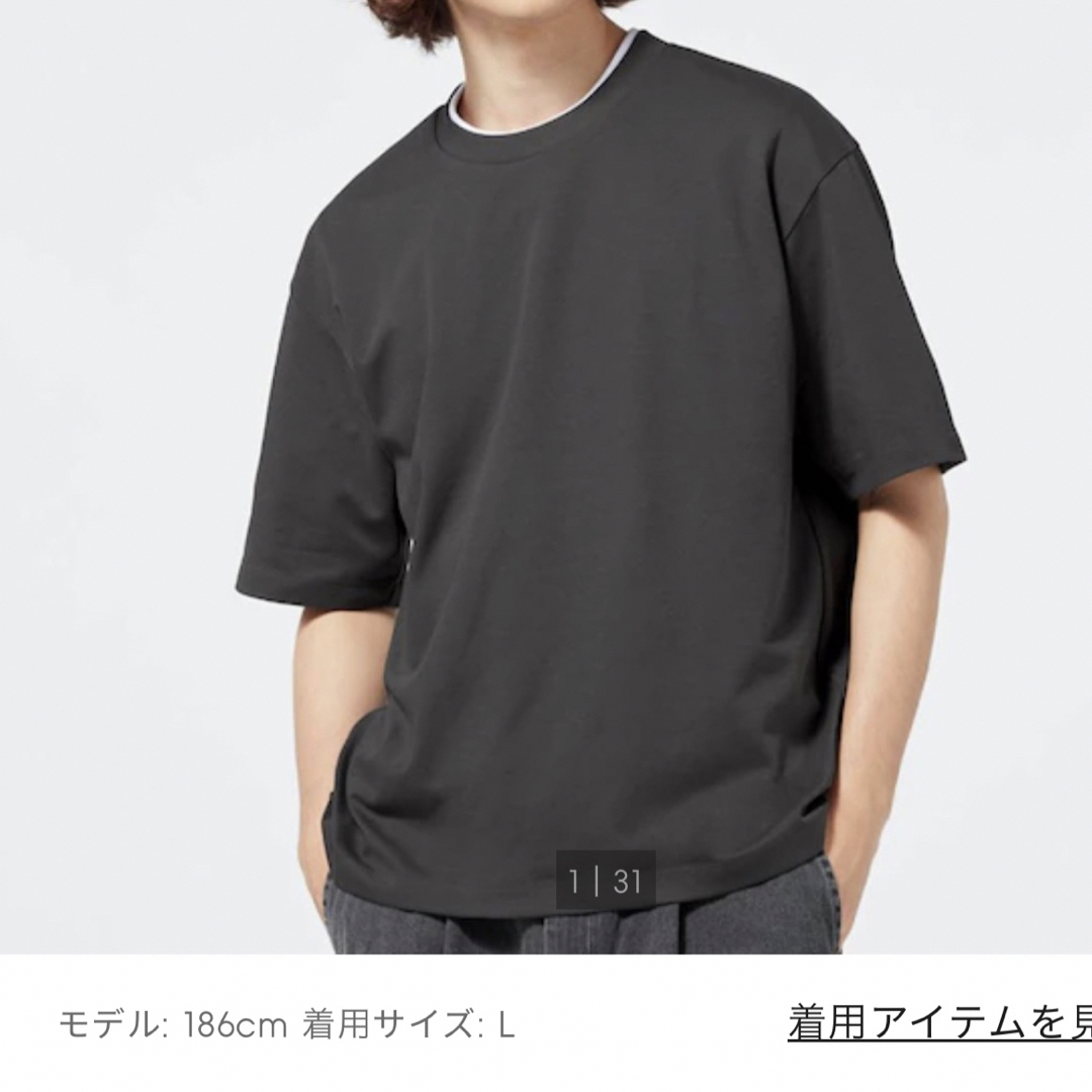 GU(ジーユー)のGU / ドライポンチクルーネックT(5分袖)+OS [L.18WIN] メンズのトップス(Tシャツ/カットソー(半袖/袖なし))の商品写真