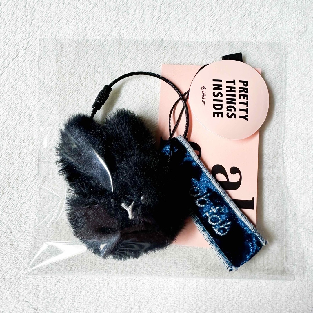 mini bunny key ring Black 3