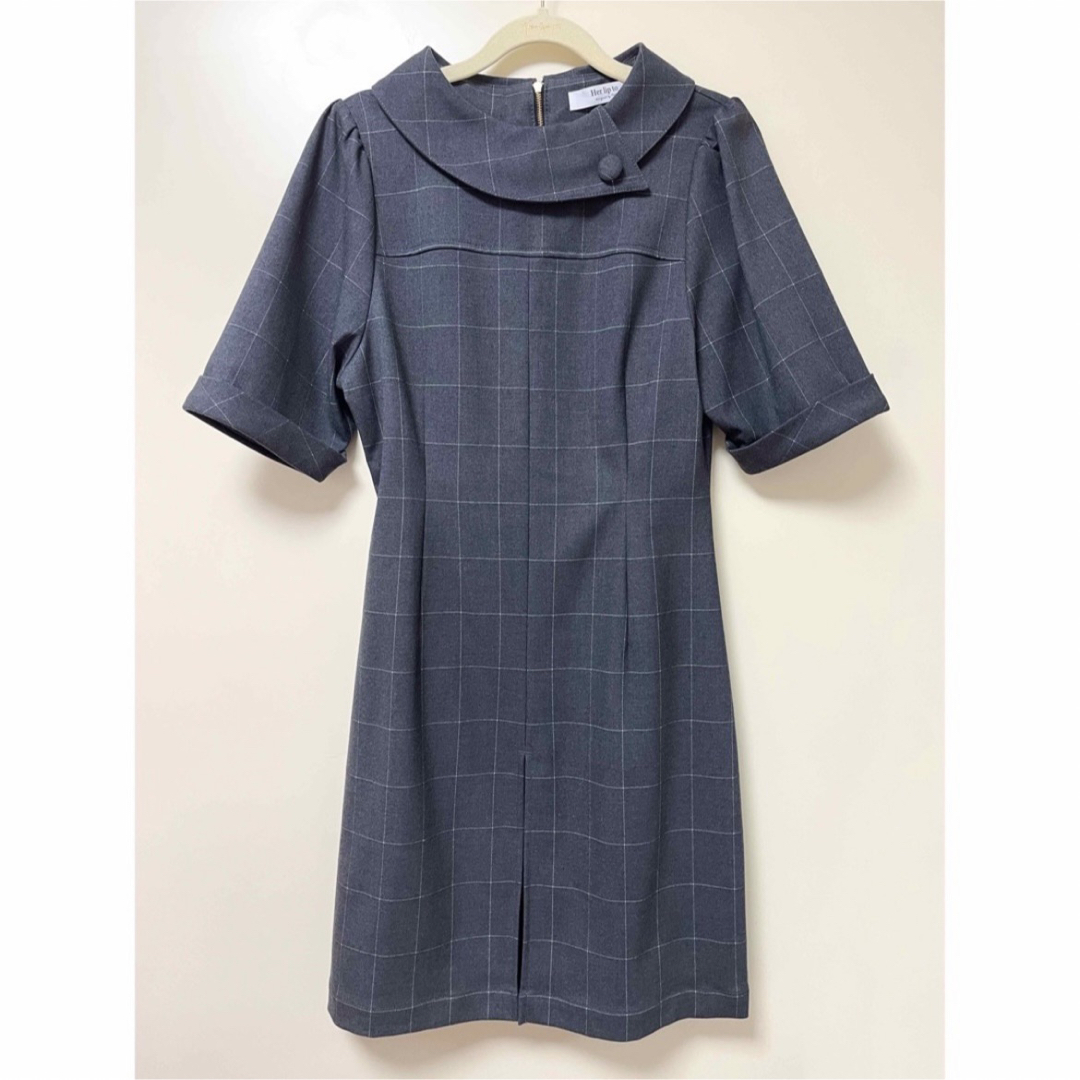 herlipto♡Line Check Box Tuck Dress