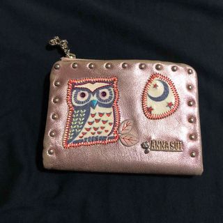 アナスイ(ANNA SUI)のANNA SUI(アナスイ) フクロウ　二つ折り財布　ゴールド(財布)