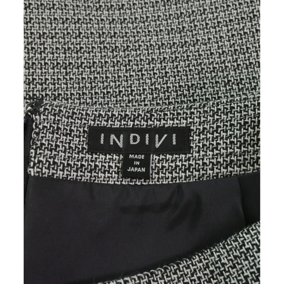 INDIVI(インディヴィ)のINDIVI インディヴィ ひざ丈スカート 41(XL位) 黒x白 【古着】【中古】 レディースのスカート(ひざ丈スカート)の商品写真