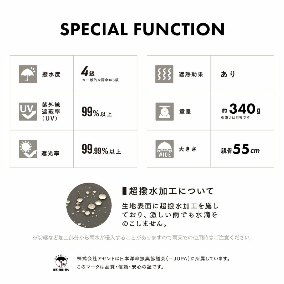 【色: FLL008/ブラック】日傘 完全遮光 レディース 長傘 UVカット 1