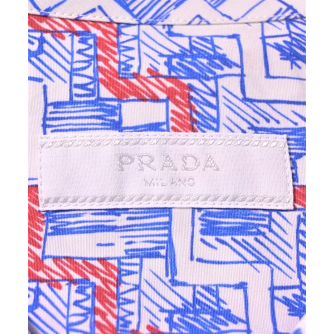PRADA(プラダ)のPRADA プラダ カジュアルシャツ XS 青x白x赤(総柄) 【古着】【中古】 メンズのトップス(シャツ)の商品写真