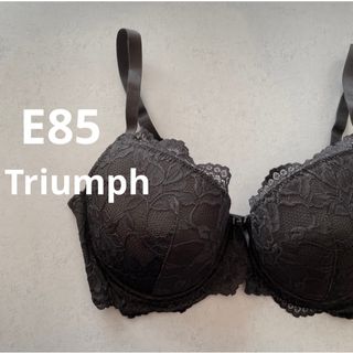 トリンプ(Triumph)のトリンプ  E85 ブラック　4/5カップブラ　花柄レースブラ　大きいサイズ(ブラ)