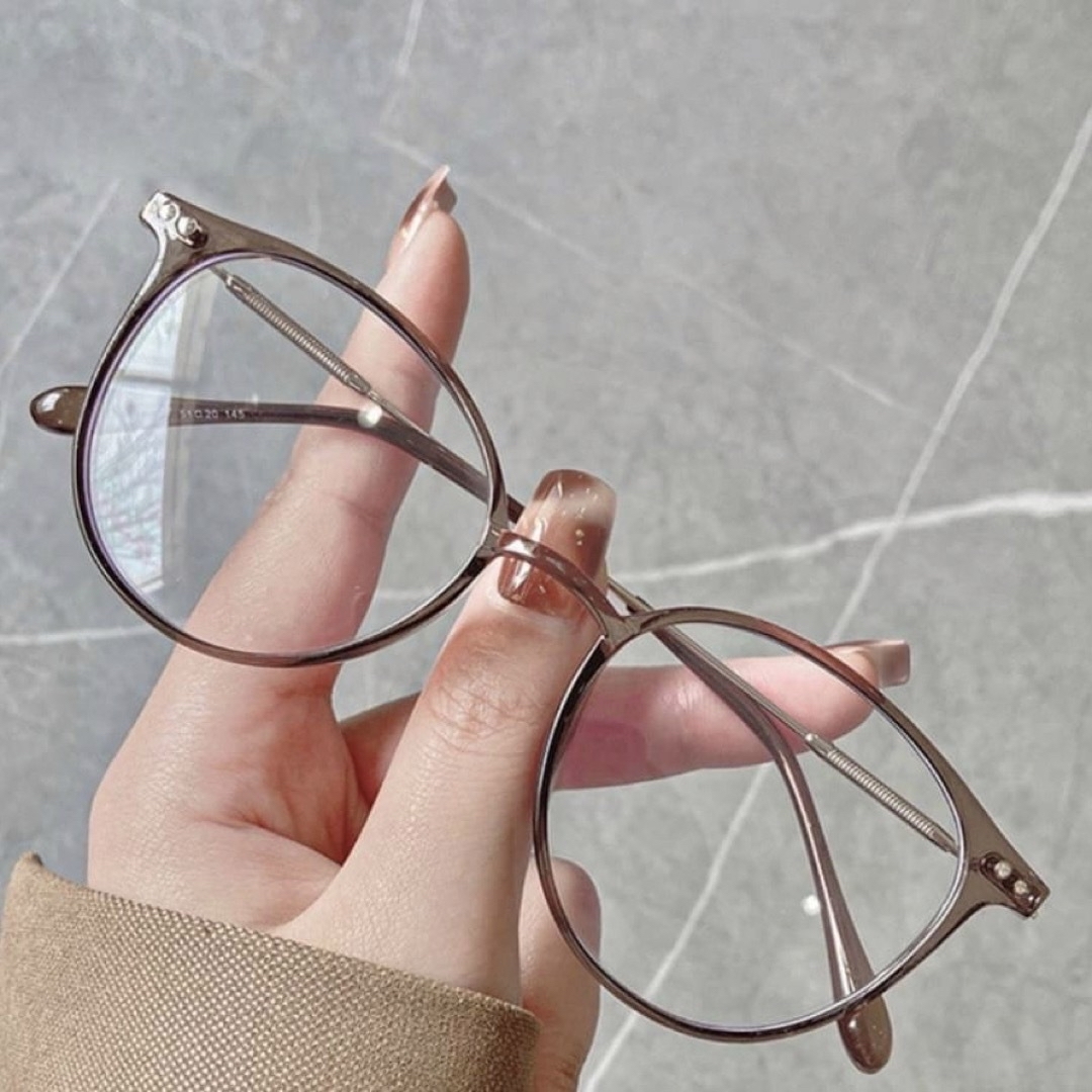近視用眼鏡✨️ブラウン  -4.0度 度入り 度あり 可愛い お洒落 スペア レディースのファッション小物(サングラス/メガネ)の商品写真