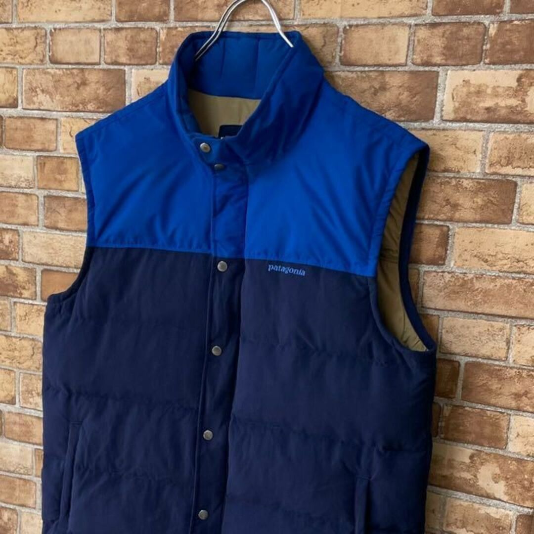patagonia - パタゴニア ダウンベスト ビッグシルエット 刺繍ロゴ