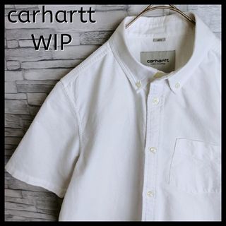 カーハートダブリューアイピー(Charhartt WIP)の【入手困難】カーハートWIP☆ワンポイントタグ付バイカラーシャツ M 白/青(シャツ)