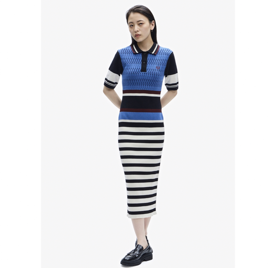 Jacquard Knitted Stripe Dress ワンピース