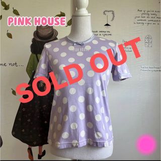 ピンクハウス(PINK HOUSE)の∇824ピンクハウス (日本製)パープル ドット(Tシャツ(半袖/袖なし))