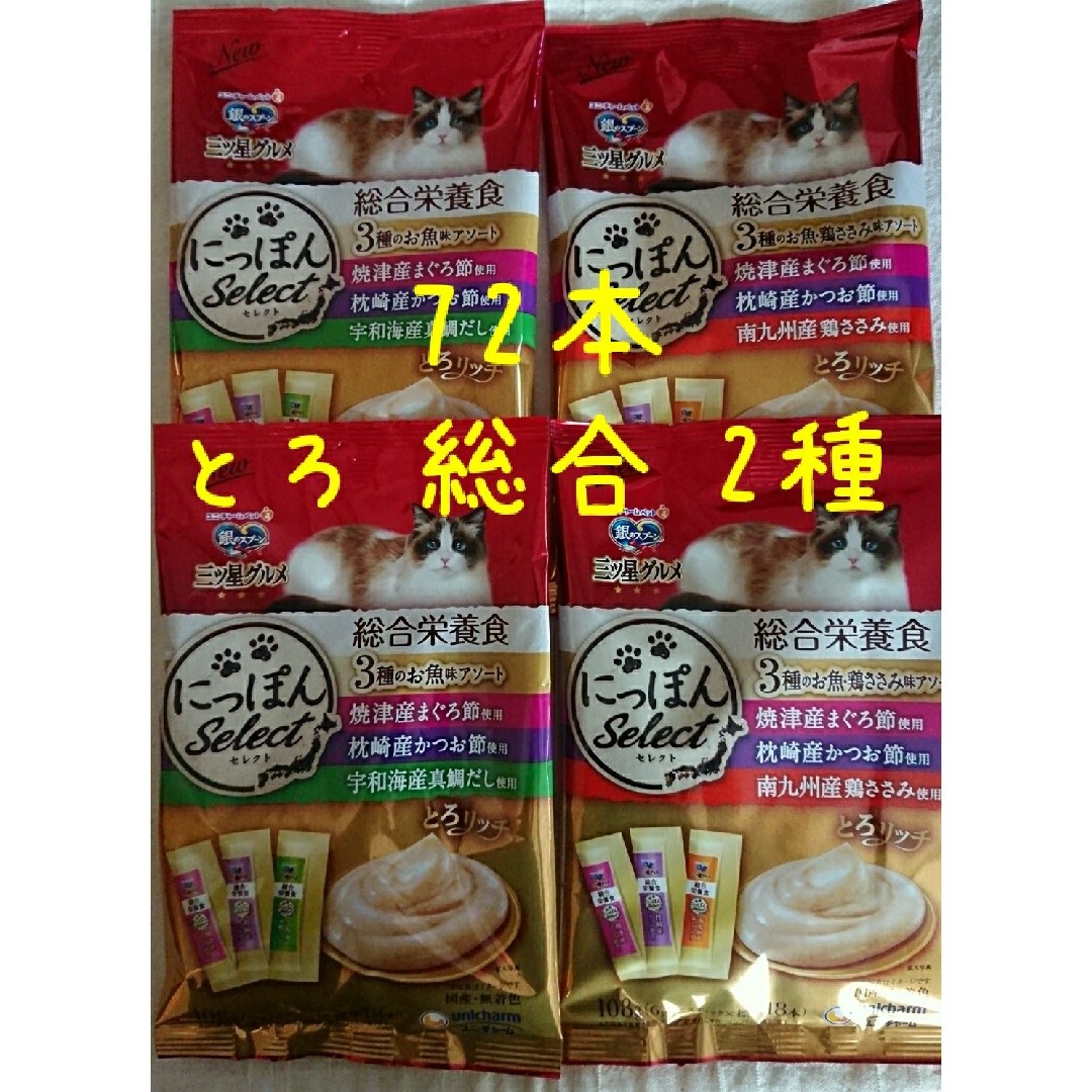 銀のスプーン三ツ星グルメとろリッチ総合栄養食 2種2袋★猫のちゅーるおやつつぶ