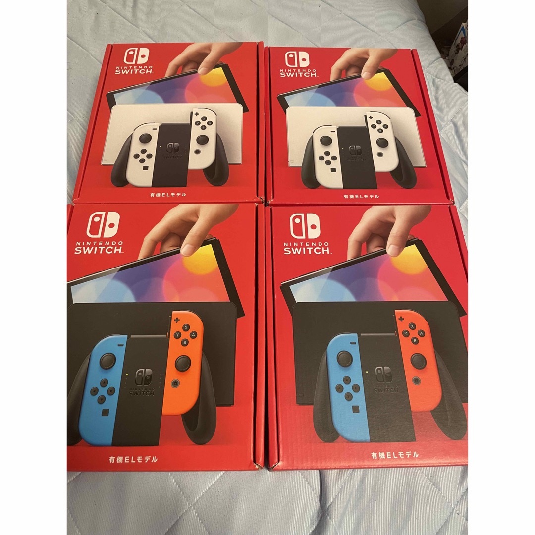 未使用】NINTENDO SWITCH 有機ELモデル ホワイト ネオンブルー-