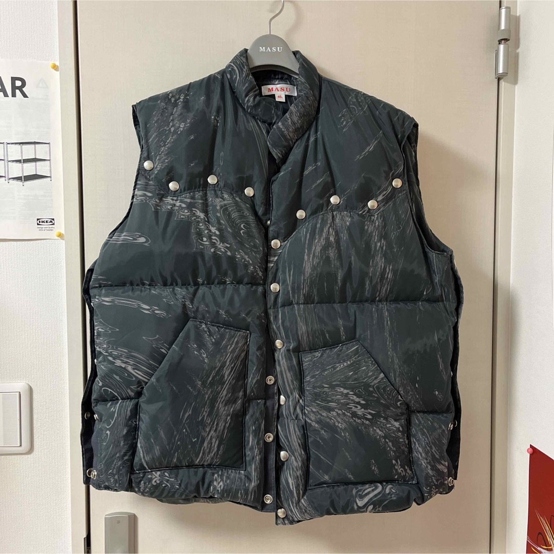 MASU marble bandana puffer vest 22aw 46