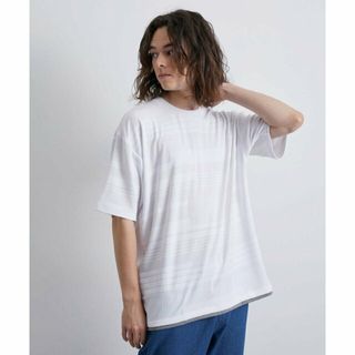 ジュンレッド(JUNRED)の【ホワイト（10）】ジャガードフェイクレイヤードTシャツ(カットソー(長袖/七分))