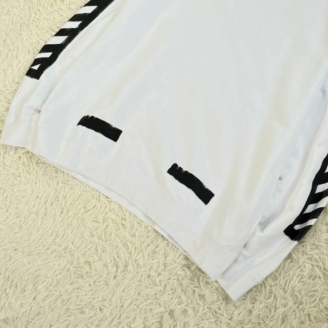 OFF-WHITE(オフホワイト)のオフホワイト/OFF-WHITE スウェット トレーナー　ロゴ　ダイアゴナル　白 メンズのトップス(スウェット)の商品写真