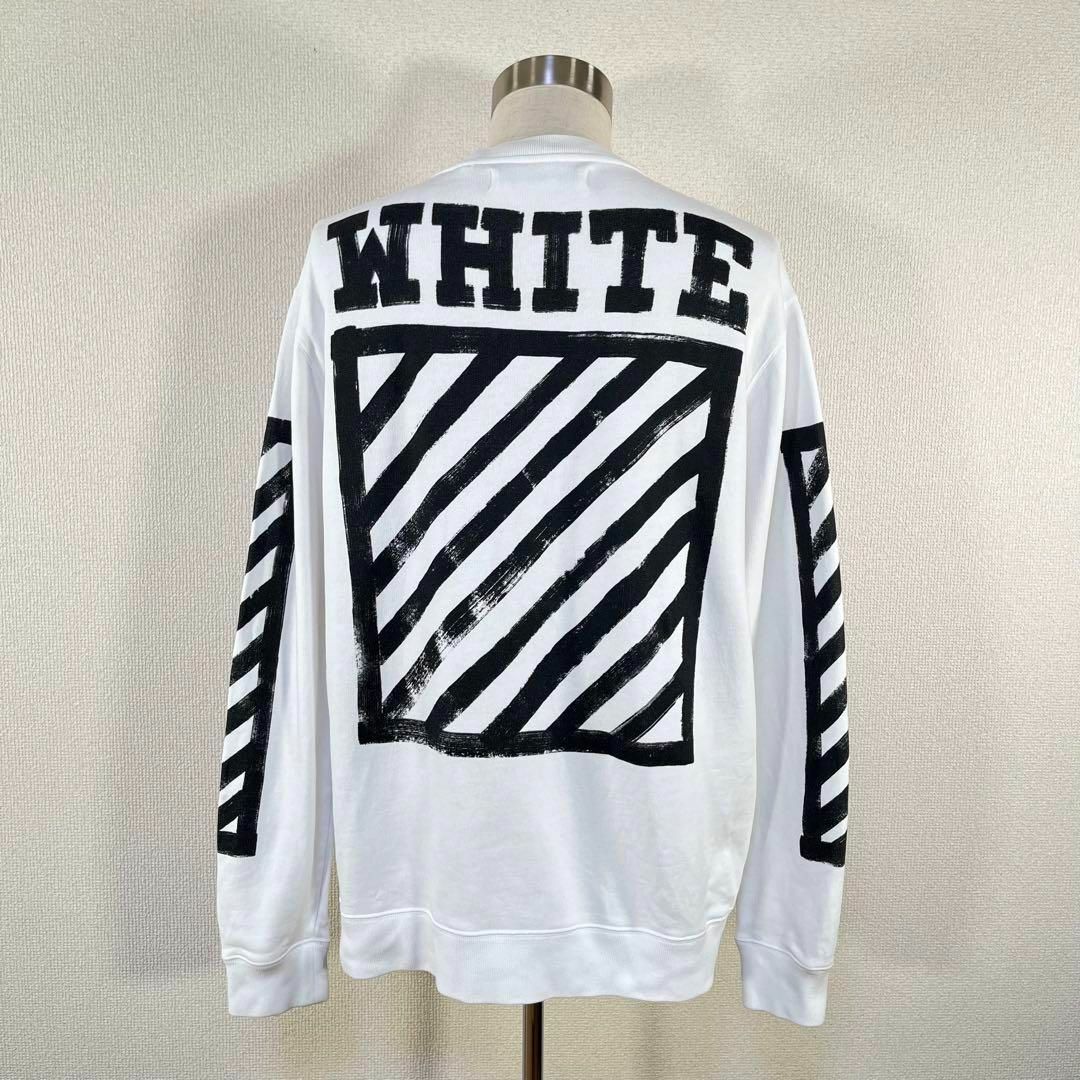 OFF-WHITE(オフホワイト)のオフホワイト/OFF-WHITE スウェット トレーナー　ロゴ　ダイアゴナル　白 メンズのトップス(スウェット)の商品写真