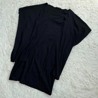 リミフゥ(LIMI feu)の【美品】LIMI feu 半袖カットソー　変形　ブラック　黒　ヨウジヤマモト(Tシャツ(半袖/袖なし))