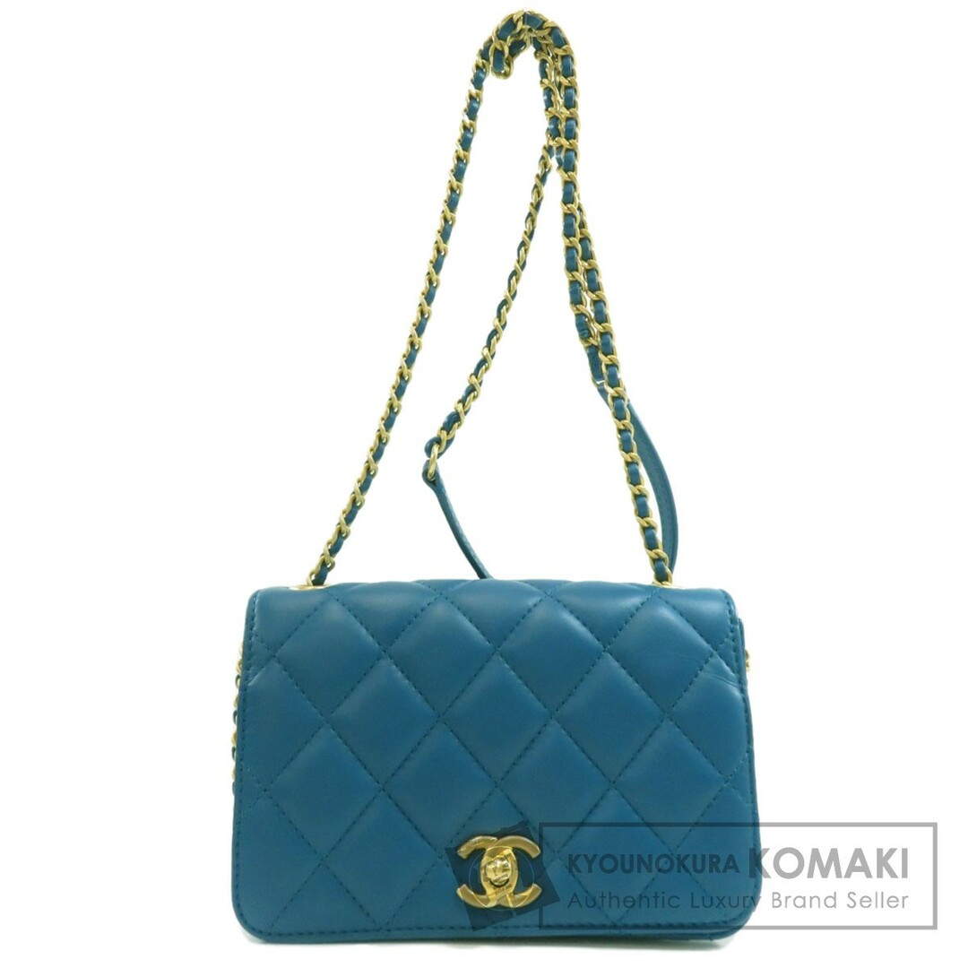 CHANEL チェーンショルダー マトラッセ ゴールド金具 ショルダーバッグ ラムスキン レディース