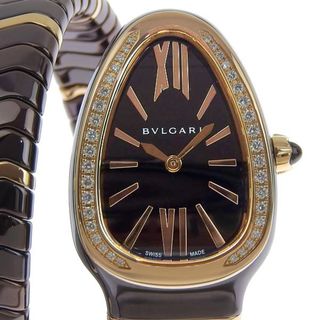ブルガリ BVLGARI セルペンティ 腕時計 18金 K18ピンクゴールド SPP27WPGDL クオーツ レディース 1年保証 【 】 serpenti ブルガリ時計 ブランド品 ブランド時計 高級腕時計 レディース腕時計 ブランド ダイヤベゼル ピンクゴールド 高級 時計 美品 プレゼント ギフト