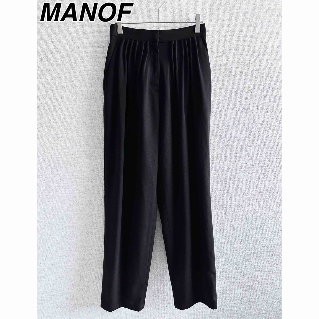 MANOF マノフ　PINCH TUCK STRAIGHT PANTS  黒