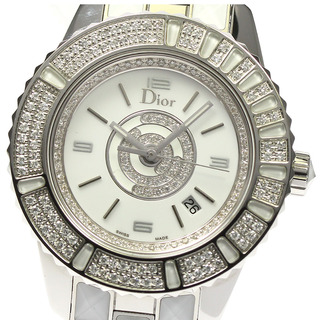 ディオール(Dior)のディオール Dior CD11311C クリスタル ダイヤベゼル クォーツ レディース 良品 箱付き_764750(腕時計)