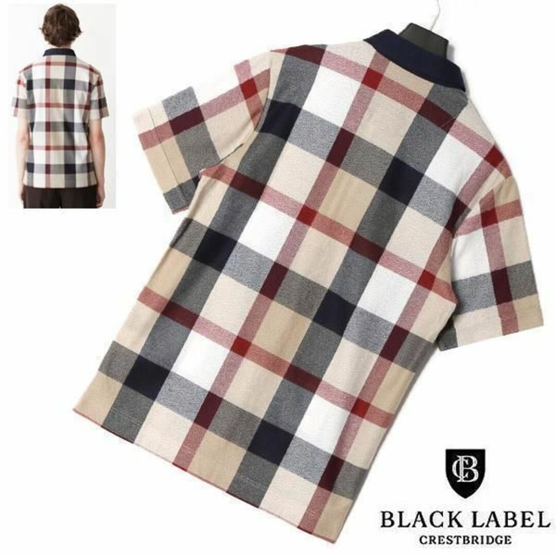 BLACK LABEL CRESTBRIDGE(ブラックレーベルクレストブリッジ)の新品 L ブラックレーベル クレストブリッジ 総柄ノバチェック 半袖ポロシャツ メンズのトップス(ポロシャツ)の商品写真
