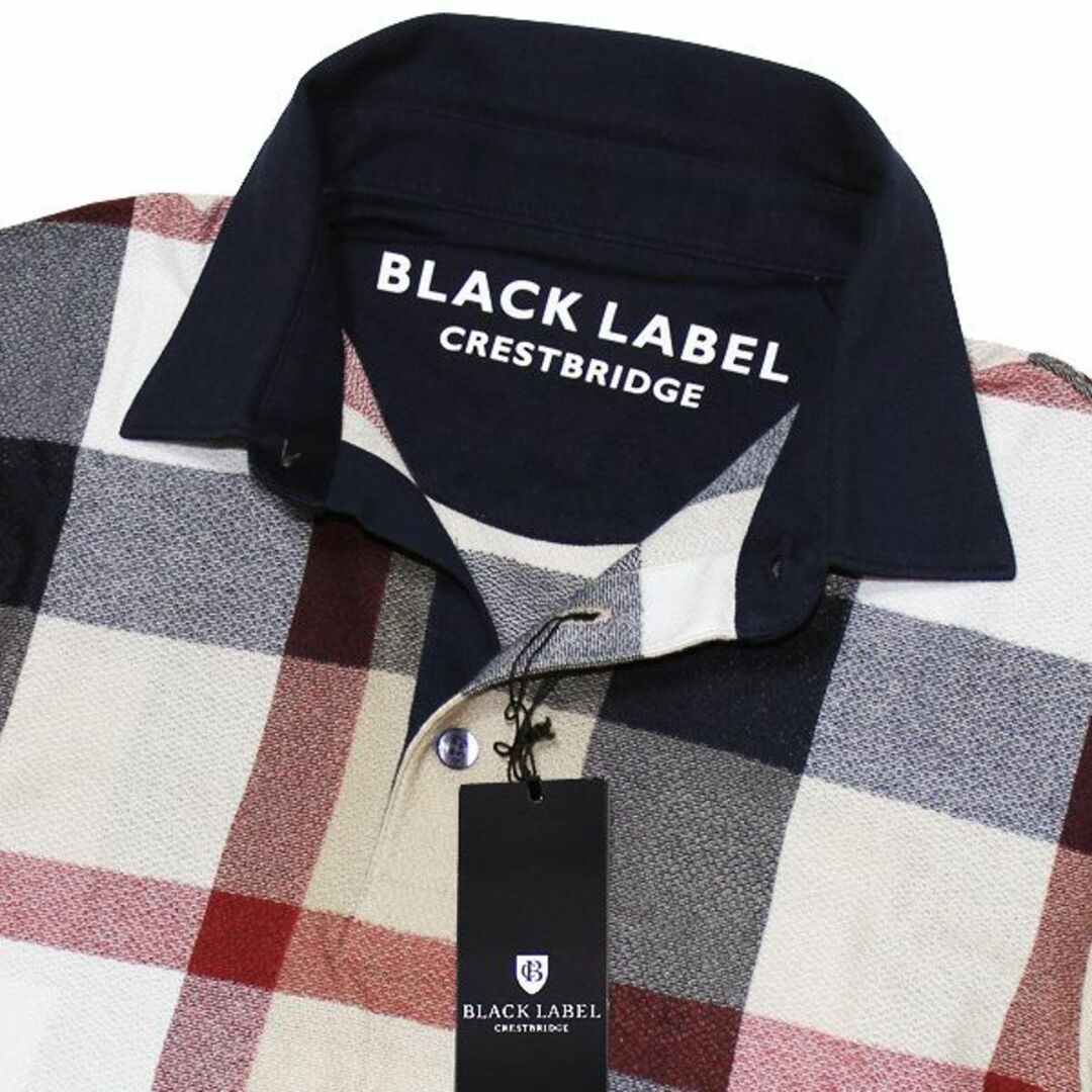 BLACK LABEL CRESTBRIDGE(ブラックレーベルクレストブリッジ)の新品 L ブラックレーベル クレストブリッジ 総柄ノバチェック 半袖ポロシャツ メンズのトップス(ポロシャツ)の商品写真