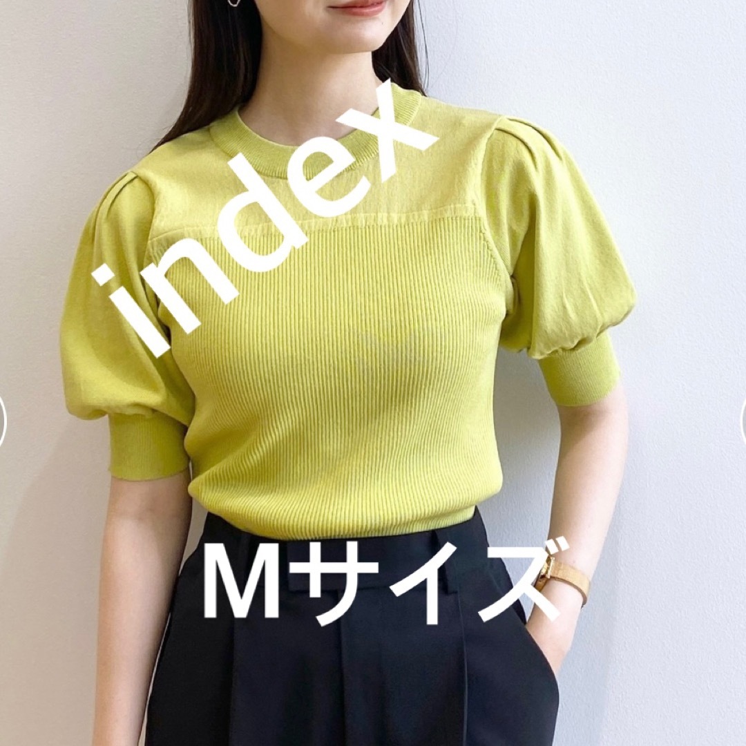 INDEX(インデックス)の3648 index ワールド ニット イエローグリーン M 新品未使用 レディースのトップス(ニット/セーター)の商品写真