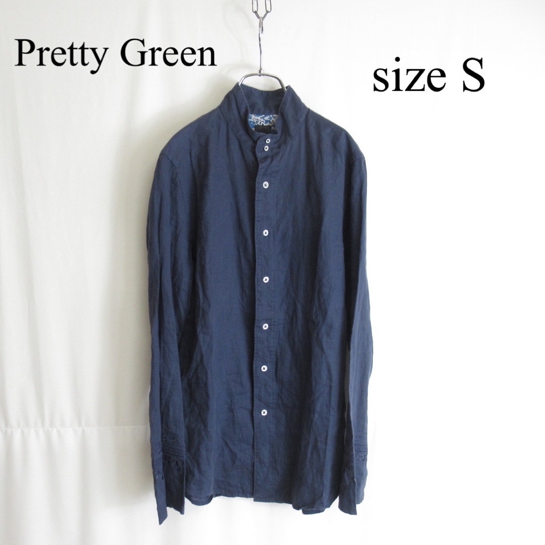 PRETTY GREEN - Pretty Green スタンドカラー デザイン リネン シャツ ...