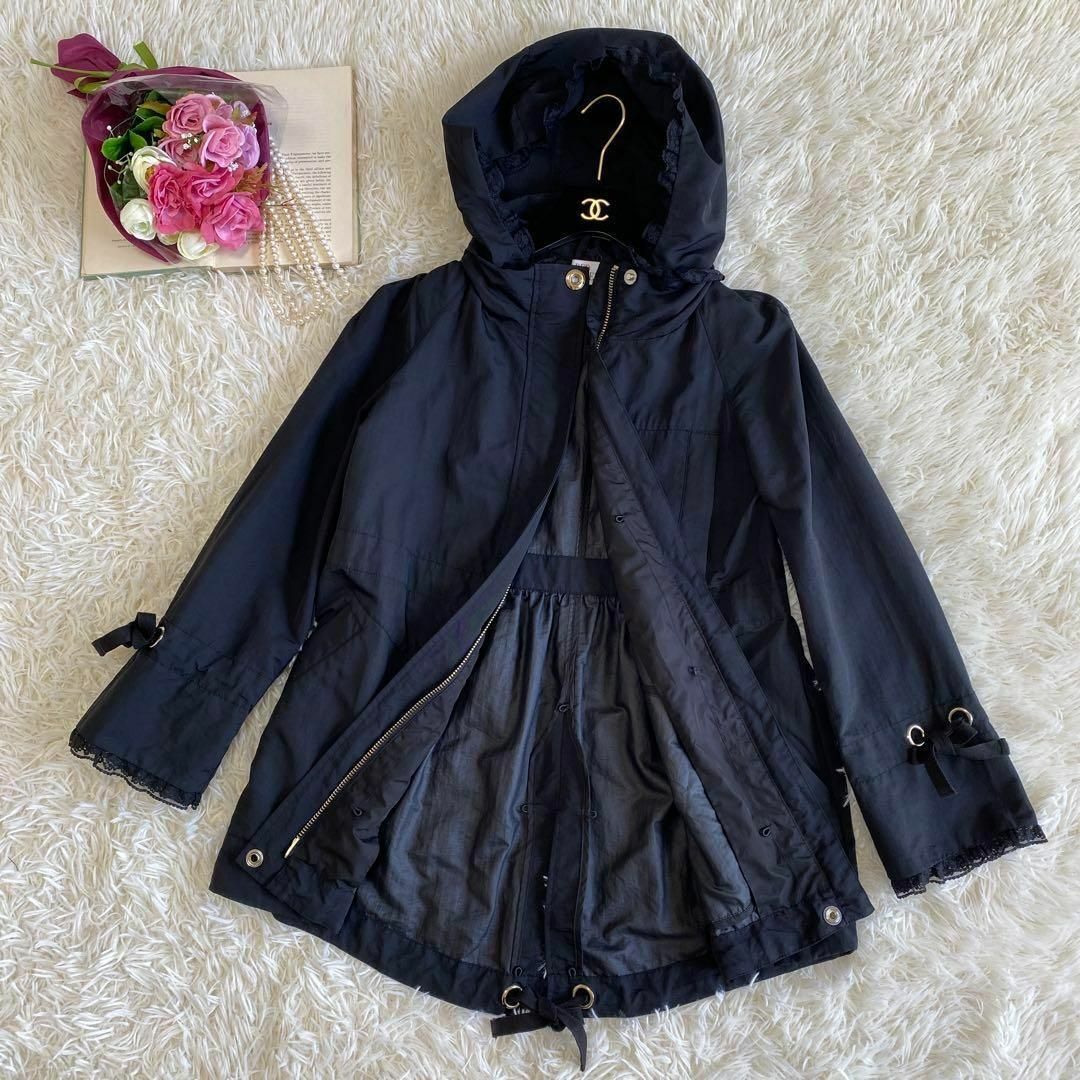 希少　RED VALENTINO 黒　レース　ジャケット　羽織　フリル 2